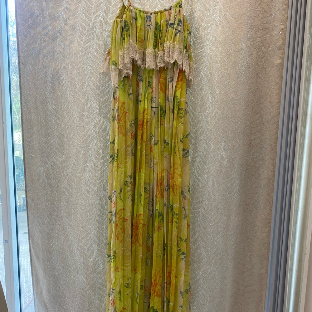 Kimchi Blue Vibrant Floral Sheer Top - Yellow and Orange